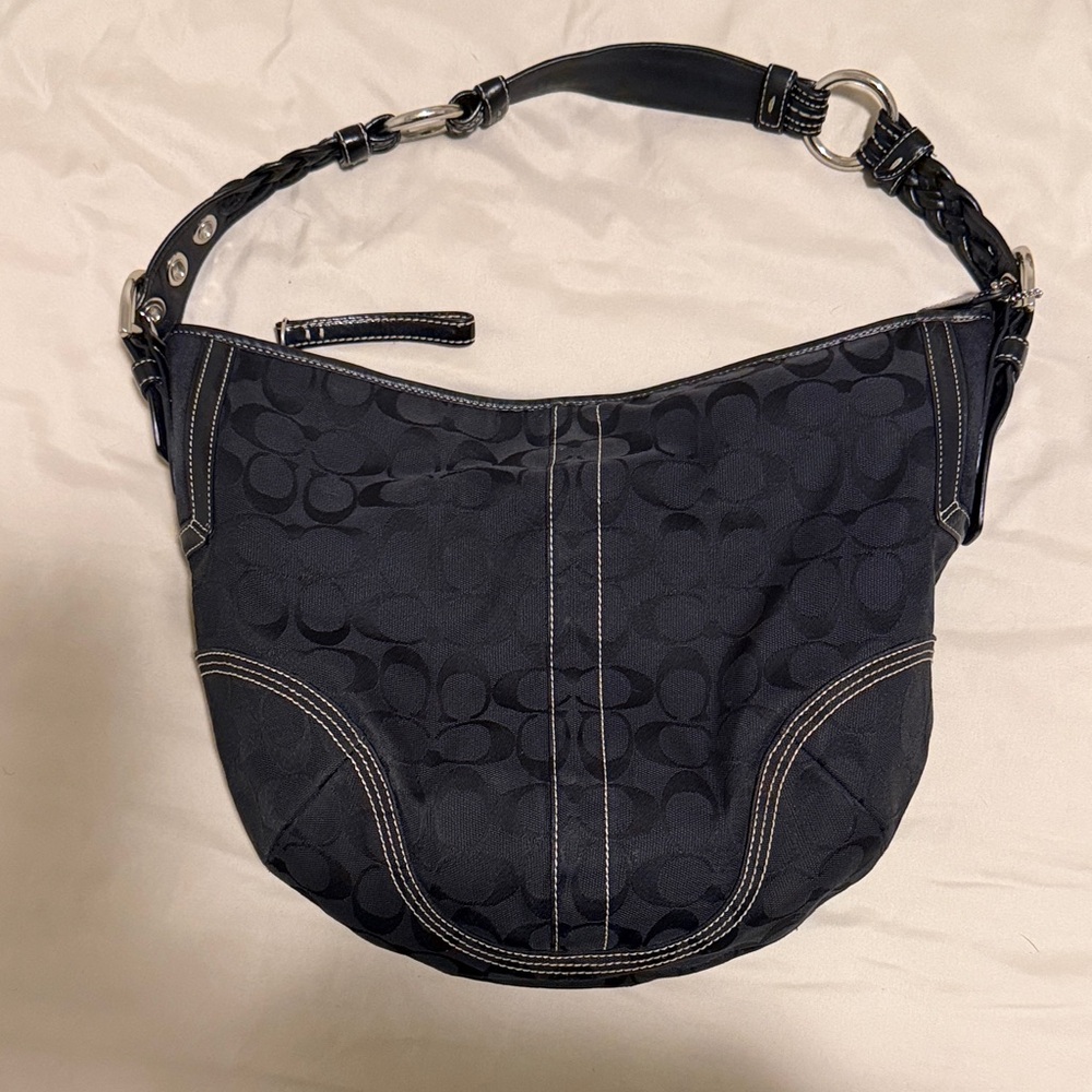 Coach 6279 Black Canvas Hobo Bag